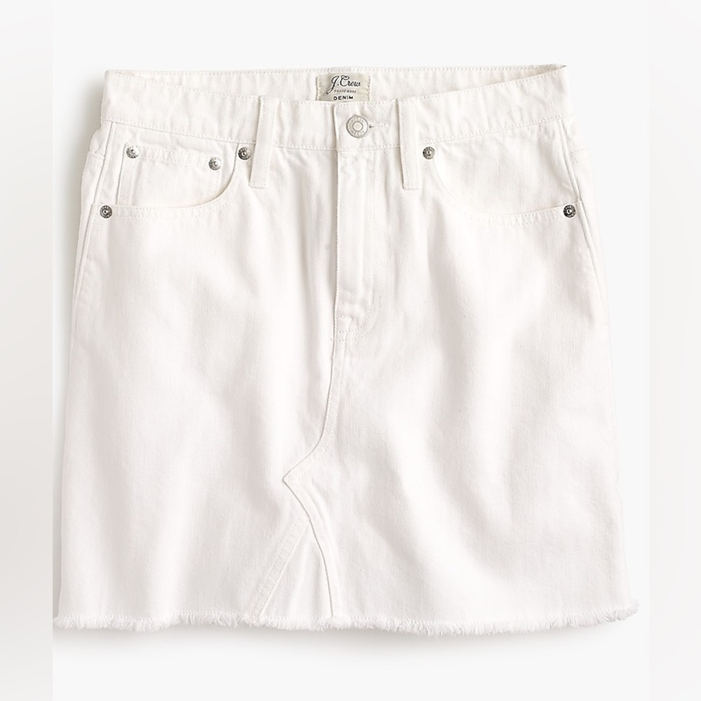 J. Crew Trademark White Denim Mini Skirt Women’s Size 29 H6148 100% Cotton - Picture 6 of 12